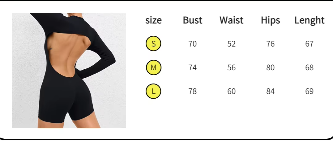 Vannity Women Long Sleeve Backless One-piece Bodysuit---- Quick-Dry