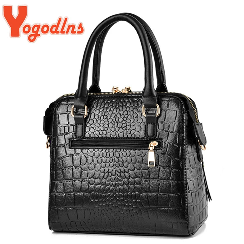 Vannity Luxury PU Leather Crocodile Pattern Shoulder/Handbag by Yogodlns