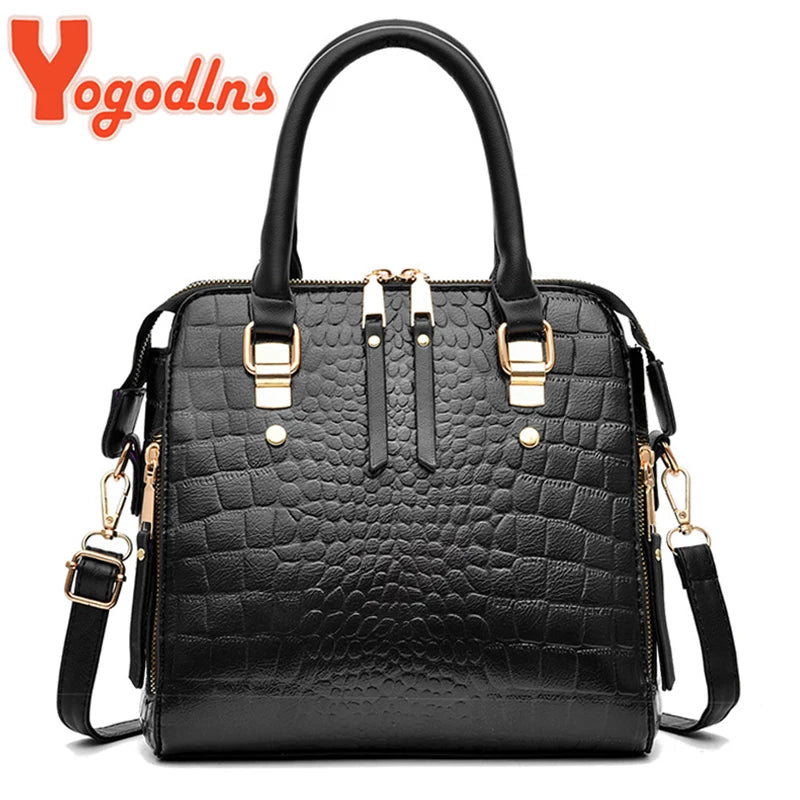 Vannity Luxury PU Leather Crocodile Pattern Shoulder/Handbag by Yogodlns