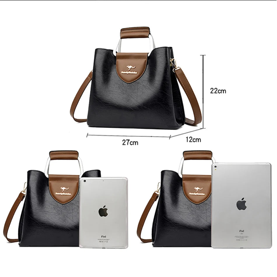 Luxury Genuine Leather Tote & Crossbody Bag – High-Quality Designer Handbag for Women