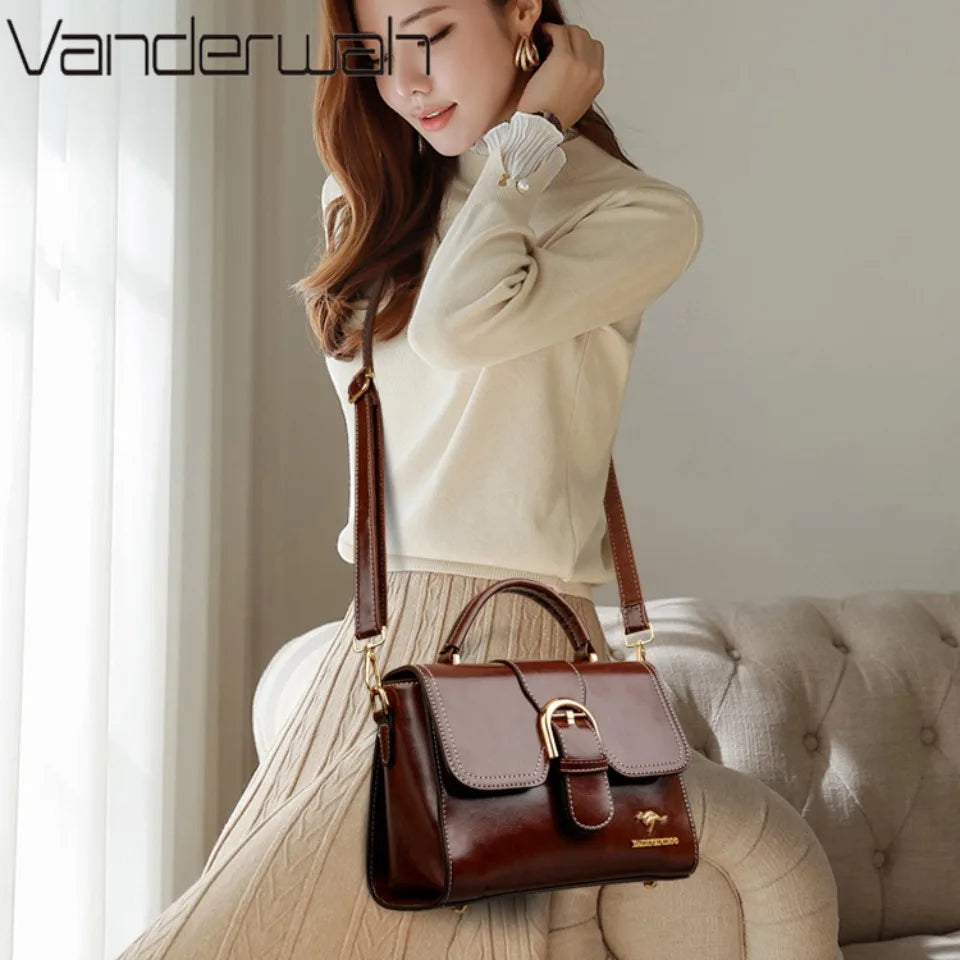 Vannity Women's Soft PU Leather Top-Handle Satchel – Versatile Casual Handbag