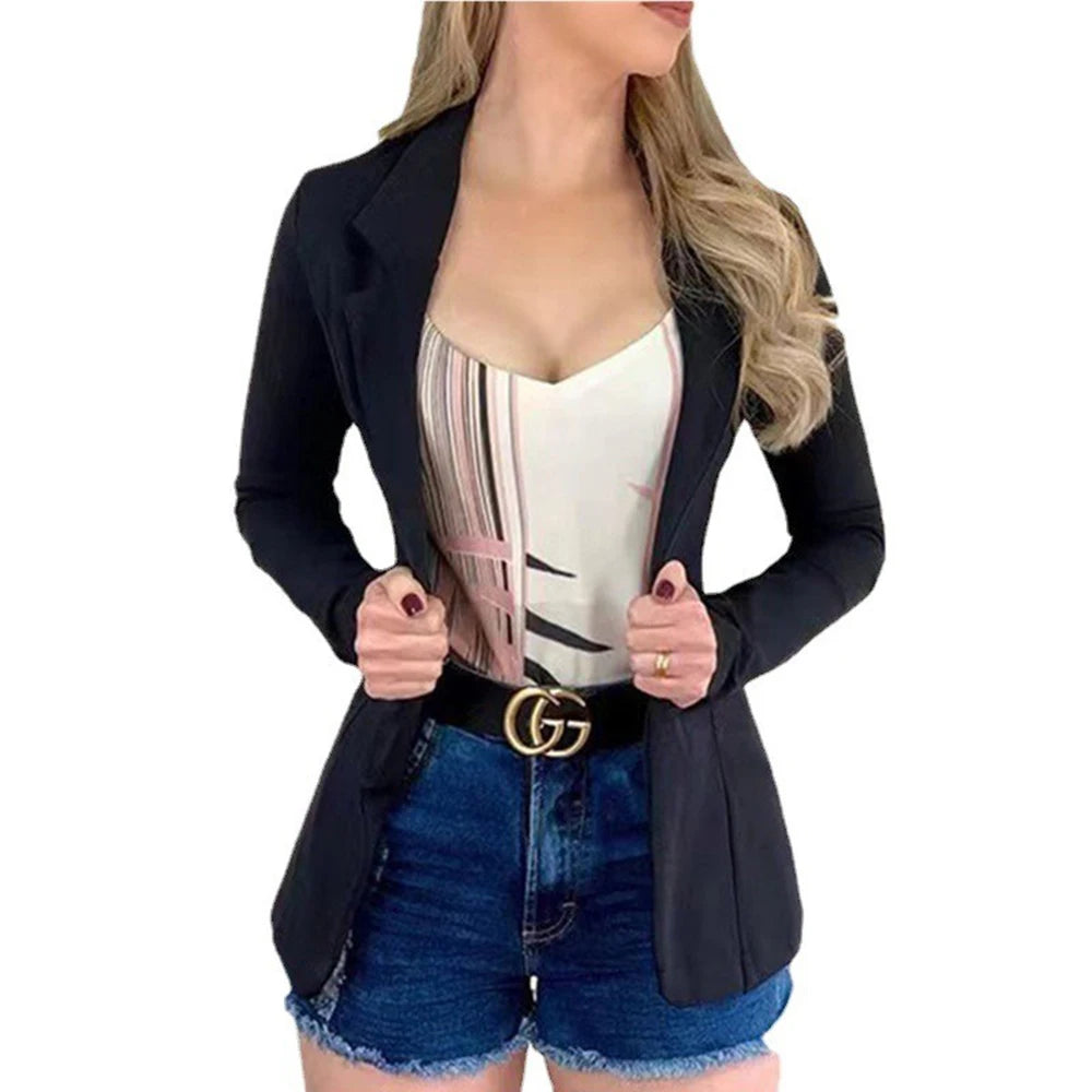 Vannity Stylish Women's Slim-Fit Knit Sports Jacket with Button Closure